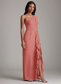 Azazie Venita Suknie dla druhen Osłona Marszczony Szyfon Do ziemi Sukienka image5