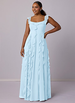 Barbie ♥ Azazie Bridesmaid Dresses Sky Blue A-Line with Pockets Chiffon Dress image9