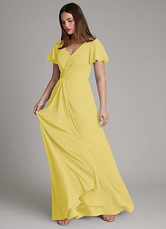 Azazie Kaya Final Sale Sky Blue A-Line Pleated Chiffon Dress image6