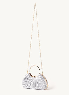 front Satin Pleated Handbag