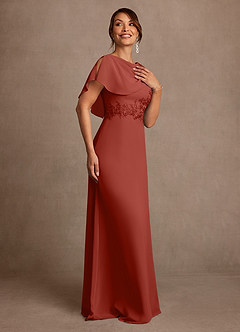 Azazie Frieda Abiti per la Madre della Sposa Abito A-Line in Chiffon Applicazioni Terracotta image4