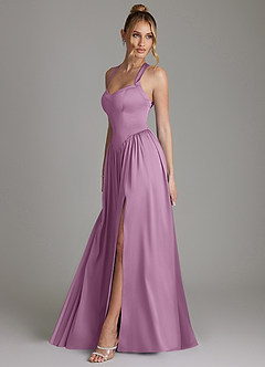 Azazie Francis Bridesmaid Dresses Wisteria A-Line Corset Stretch Satin Dress image6