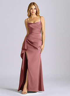 Azazie Sarai Brudtärnklänningar Klä av Tubklänning i Stretch Satin Korsett Ametist image3