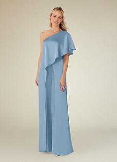 Azazie Hagretta Moeder van de bruid jurken Broekpak Jurk van Stretch Satijn Poederblauw image3