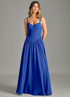 Azazie Evadina Suknie dla druhen Linia A Gorset Szyfon Do ziemi Sukienka image5