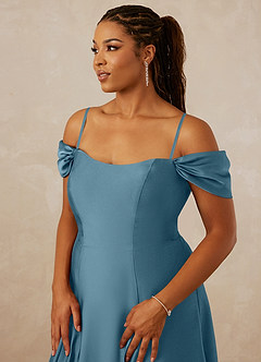Christian Siriano Bridal for Azazie 1002 Bridesmaid Dresses Bermuda A-Line Off the Shoulder Stretch Satin Convertible Dress image9