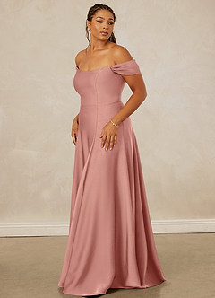 Christian Siriano Bridal for Azazie 1002 Bridesmaid Dresses Rosette A-Line Off the Shoulder Stretch Satin Convertible Dress image12