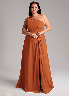 Azazie Brooke Brautjungfernkleider A-Linie One-Shoulder Chiffon Kleid Kanel image10