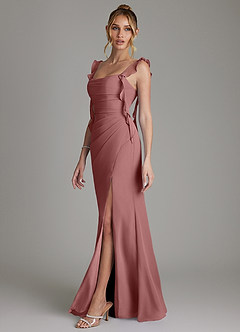 Azazie Jessamine Bridesmaid Dresses Desert Rose Mermaid Corset Chiffon Dress image5