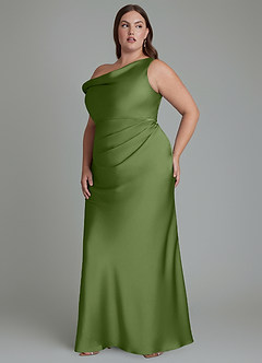 Azazie Emerson Bridesmaid Dresses Juniper Mermaid Off the Shoulder Stretch Satin Dress image11