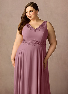Azazie Devana Mother of the Bride Dresses Vintage Mauve A-Line Sequins Chiffon Dress image15