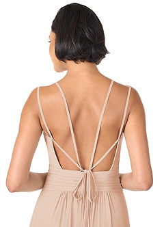 Azazie Farren Bridesmaid Dresses English Rose A-Line Pleated Chiffon Convertible Dress image8