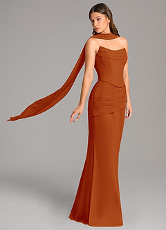 Azazie Sorrel Bridesmaid Dresses Paprika Mermaid Corset Chiffon Dress image3