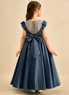 Azazie Toffee vestidos de niña de las flores Vestido Neptuno de Satin Mate de Vestido de princesa con Lazo image1