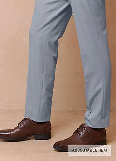 front Savile Light Blue Wool Blend 3-Piece Suit