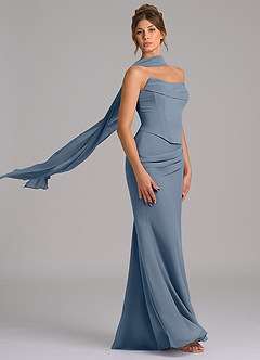 Azazie Sorrel Brautjungfernkleider Meerjungfrau-Linie Korsett Chiffon Kleid Zwielichtviolett image3