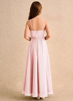 Azazie Twilight Dance Junior Formal Flower Girl Dresses Blushing Pink A-Line Pleated Chiffon Dress image2