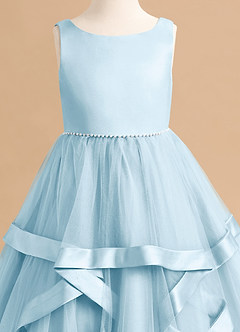Azazie Posy Flower Girl Dresses Sky Blue A-Line Beaded Tulle Dress image5
