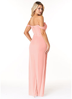 Azazie Tessa Bridesmaid Dresses Rosette Sheath Sweetheart Off-The-Shoulder Mesh Convertible Dress image5