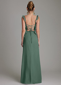 Azazie Jessamine Bridesmaid Dresses Sea Moss Mermaid Corset Chiffon Dress image7