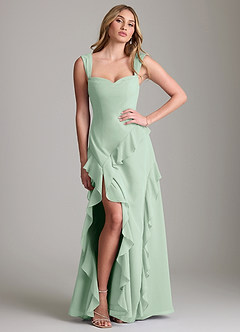 Azazie Sloane Bridesmaid Dresses Agave A-Line Sweetheart Neckline Chiffon Dress image3