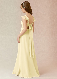 Azazie Everett Junior Linia A Szyfon Długość podłogi Młodsza druhna Sukienka image4