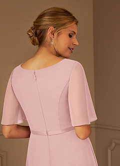Azazie Tricia Abiti per la Madre della Sposa Abito A-Line in Chiffon con Scollo a V a Pieghe Rosa Cipria image7