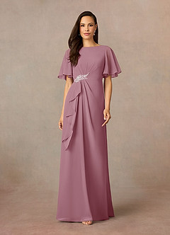 Azazie Rain Mother of the Bride Dresses Vintage Mauve Sheath Beaded Chiffon Dress image1