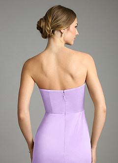 Azazie Wren Bridesmaid Dresses Lilac A-Line Strapless Stretch Satin Convertible Dress image6