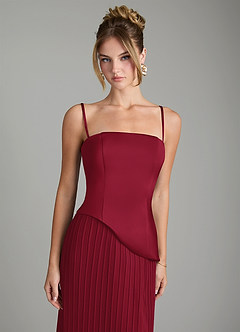 Azazie Tierney Bridesmaid Dresses Burgundy A-Line Strapless Chiffon Convertible Dress image2
