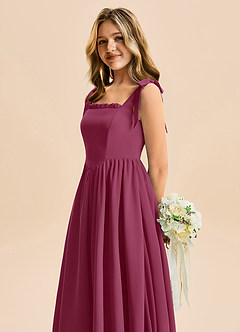 Azazie Delia Junior Abito A-Line in Chiffon Fiocco Gelso image7