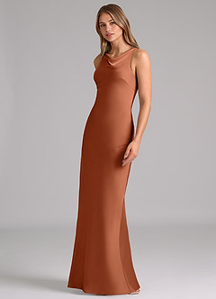 Azazie Allettie Brautjungfernkleider Meerjungfrau-Linie Stretch-Satin Kleid Zedernrose image4