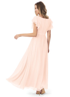 Azazie Daphne Modest Bridesmaid Dresses A-Line Ruffled Chiffon Floor-Length Dress image10