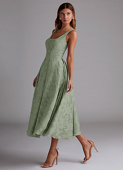 Amalie Pistachio A-line Midi Dress image4