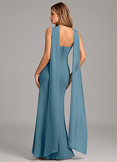 Azazie Kinsley Vestidos de damas de honor Vestido de Bermudas de Gasa de Corte Sirena con Plisado image2