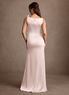 Azazie Lilian vestidos de madre de la novia Vestido Rosa Rubor de Satén Elástico de Corte Sirena con Con pedrería image3