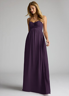 Azazie Llana Maternity Bridesmaid Dresses A-Line Chiffon Floor-Length Dress image3