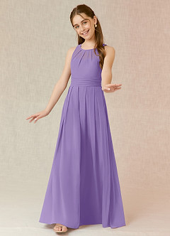 Azazie Bibiane Junior Tahiti A-Line Pleated Chiffon Dress image4