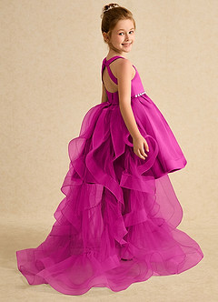 Azazie Julietta vestidos de niña de las flores Vestido de Fucsia de Tul de Princesa con Convertible image6