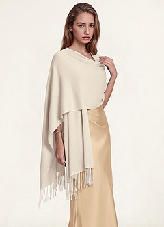 front Wool-Blend Fringe Hem Scarf & Shawl