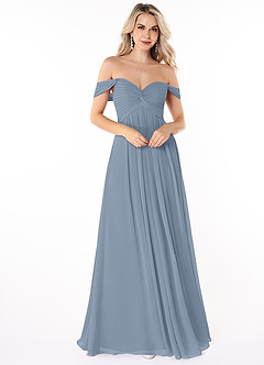 Azazie Kaitlynn Bridesmaid Dresses Empire Convertible Ruched Chiffon Floor-Length Dress image2