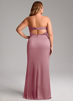Azazie Leonis Bridesmaid Dresses Vintage Mauve Mermaid Pleated Stretch Satin Convertible Dress image11