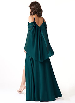 Azazie Cienna Jurken voor bruidsmeisjes Jurk van Chiffon met A-Lijn Off the Shoulder Pijnboom image5