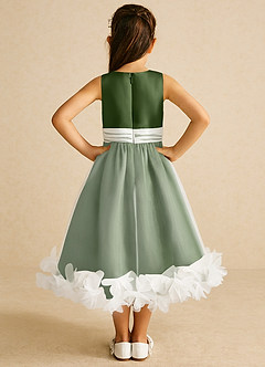 Azazie Stardust Flower Girl Klänningar Klänning A-Linje i Organza Ärmlös image4