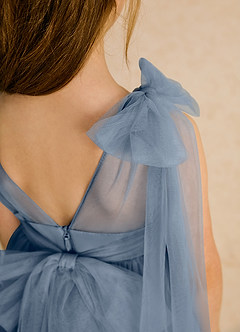 Azazie Dori Flower Girl Dresses Twilight A-Line Ruched Tulle Dress image8