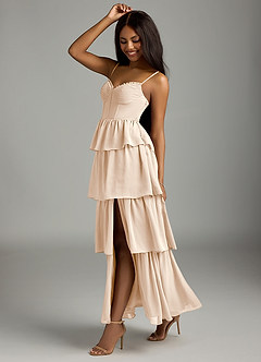 Azazie Kaiden Bridesmaid Dresses White Alabaster A-Line Sweetheart Neckline Chiffon Dress image4