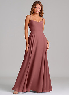 Azazie Elle Bridesmaid Dresses Amethyst A-Line Pleated Chiffon Dress image3