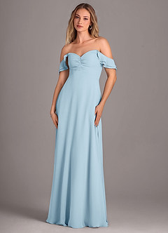Azazie Kaylyn Bridesmaid Dresses Sky Blue A-Line Ruched Chiffon Dress image6