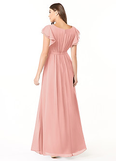 Azazie Daphne Modest Bridesmaid Dresses A-Line Ruffled Chiffon Floor-Length Dress image2