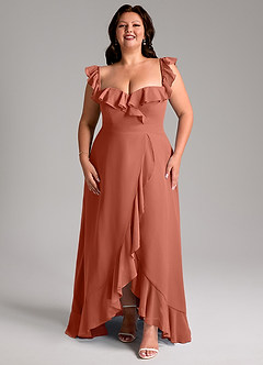 Azazie Lyra Bridesmaid Dresses Clay A-Line Chiffon Convertible Dress image15